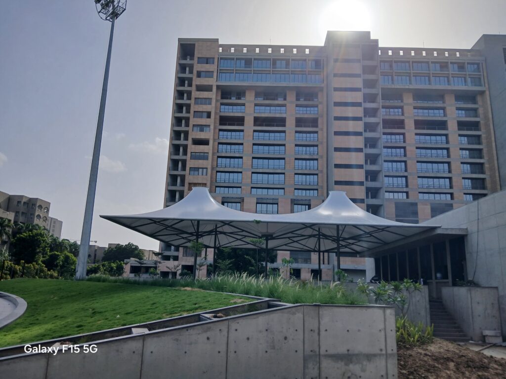 Tensile cafeteria roof at Nirma University