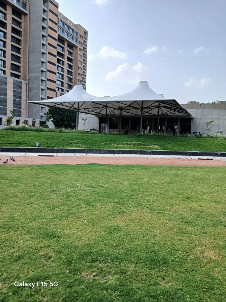 Tensile cafeteria roof at Nirma University