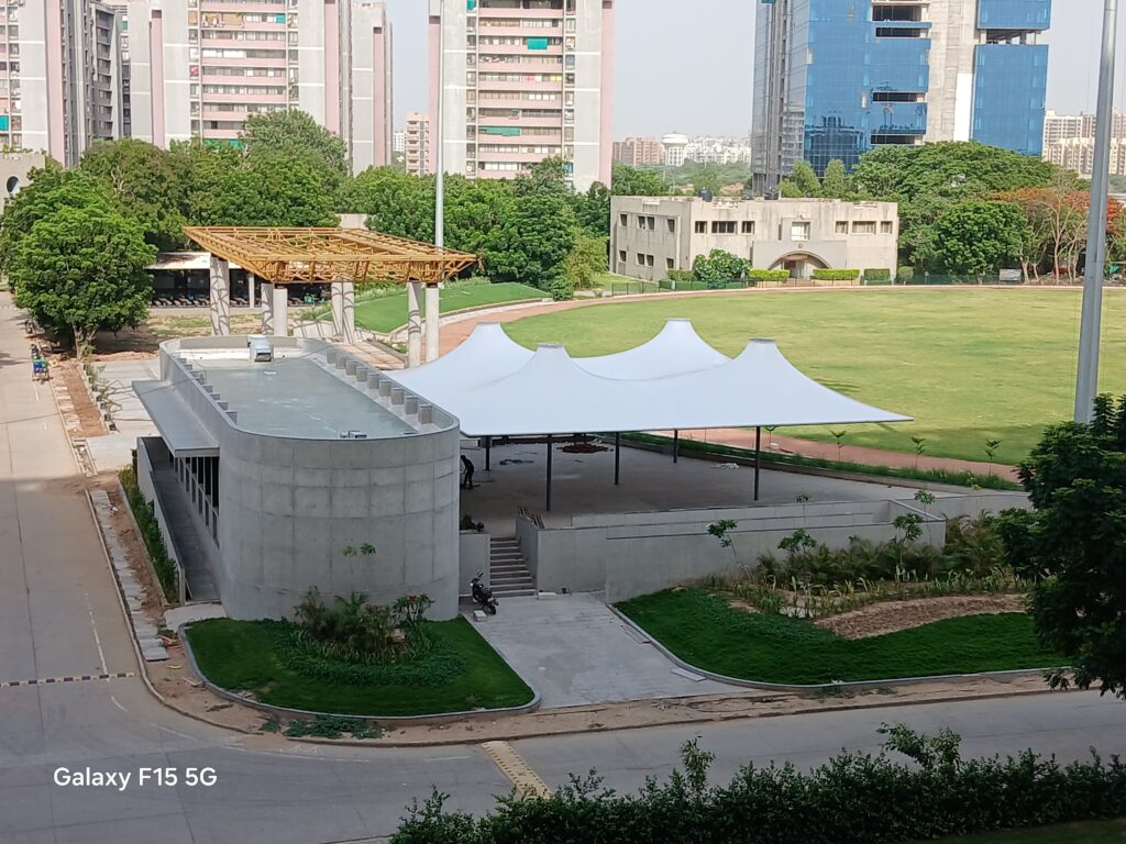 Tensile cafeteria roof at Nirma University