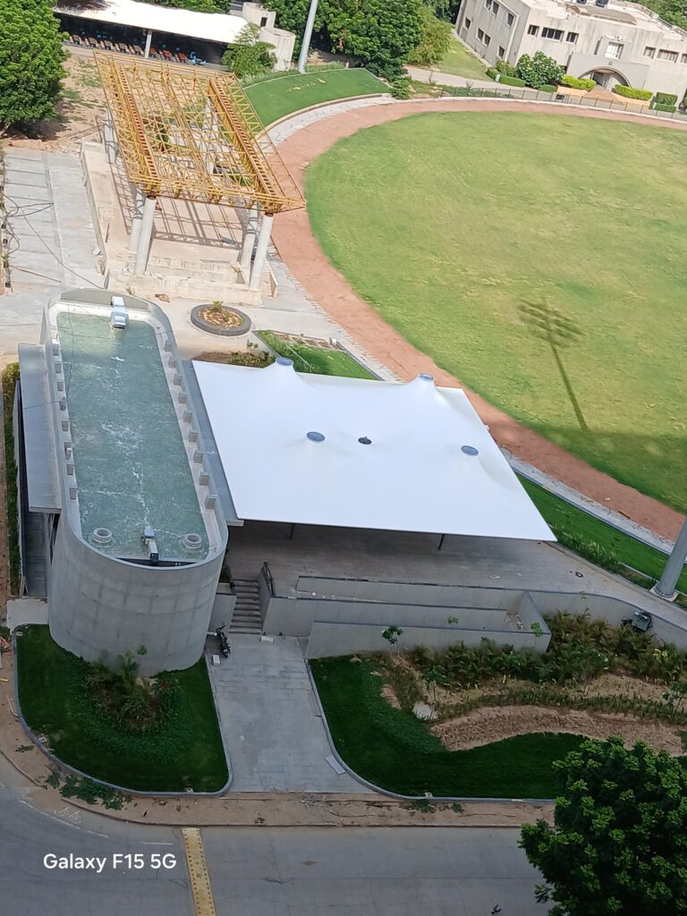Tensile cafeteria roof at Nirma University
