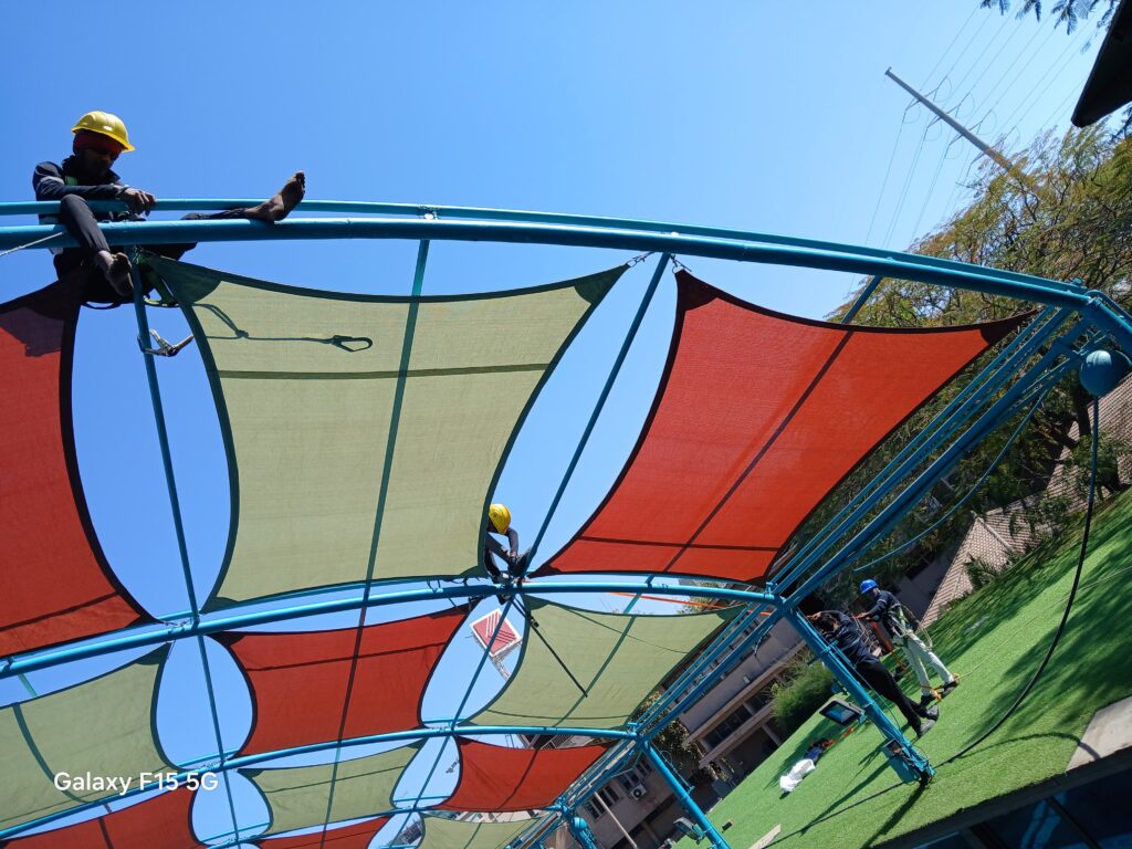 HDPE pool shade at Karnavati Club, Ahmedabad