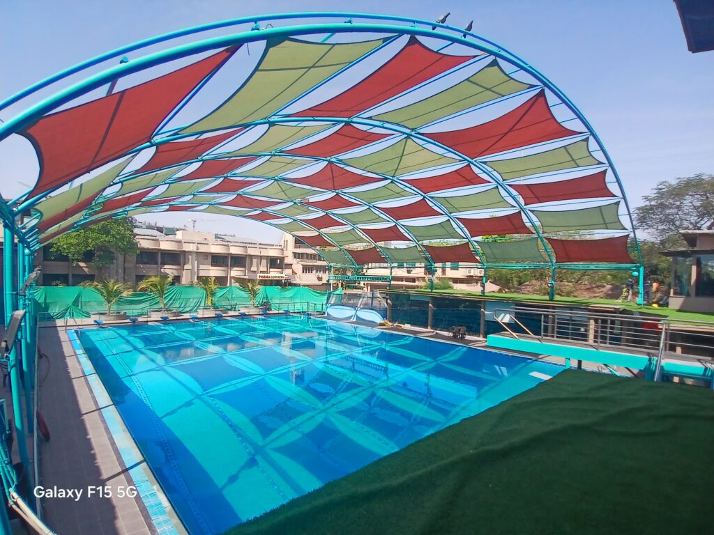 HDPE pool shade at Karnavati Club, Ahmedabad