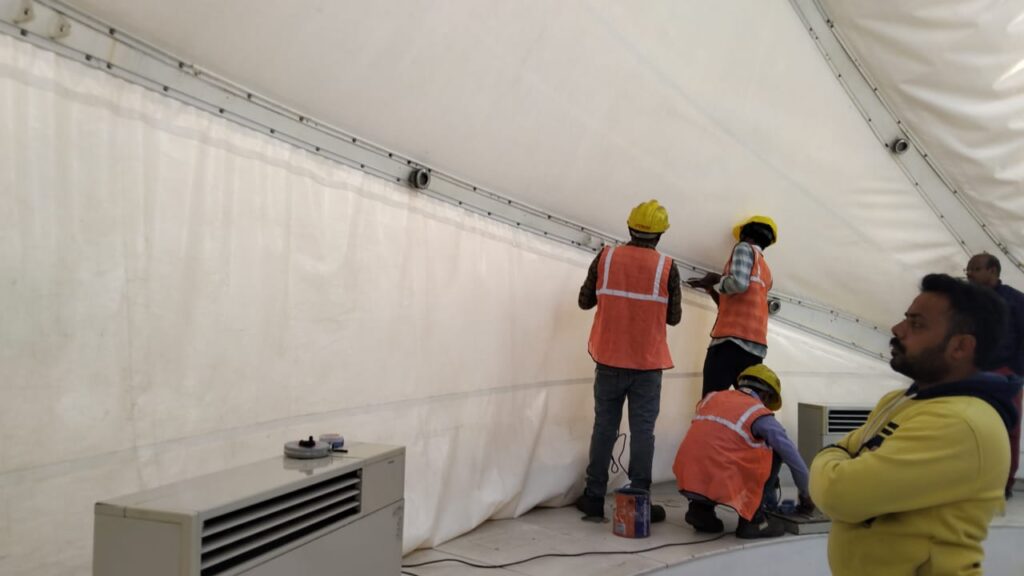 Tensile telescope dome cover at ISRO Udaipur Observatory