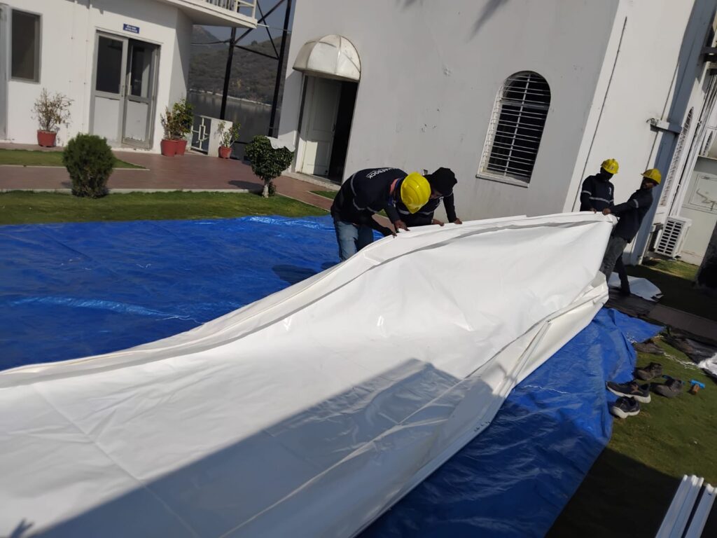 Tensile telescope dome cover at ISRO Udaipur Observatory