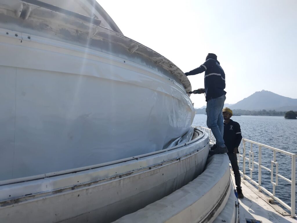 Tensile telescope dome cover at ISRO Udaipur Observatory