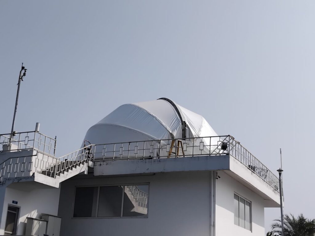 Tensile telescope dome cover at ISRO Udaipur Observatory